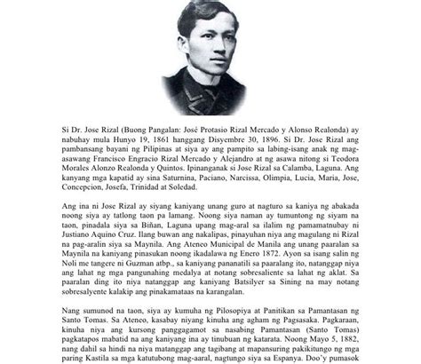 talambuhay ni rizal|talambuhay ni rizal buod.